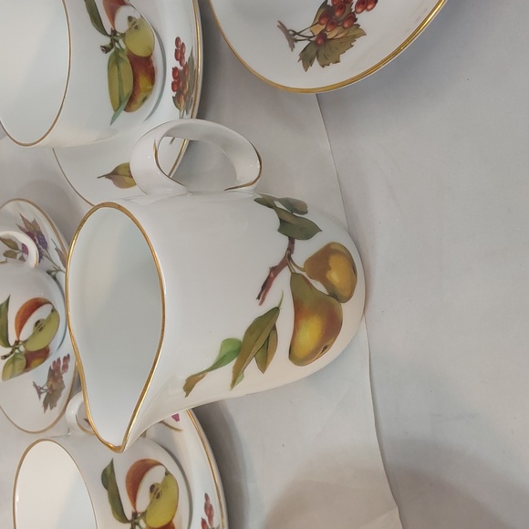 ROYAL WORCESTER EVESHAM (ring holder) ORIGINAL 1960'S GREEN & GOLD FINE CHINA - Picture 4 of 12